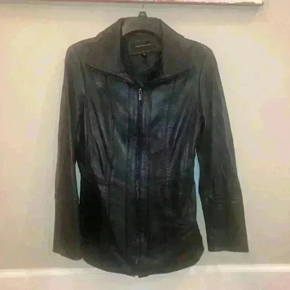 100% Leather Jacket Coat Stitched Detail Size S - Picture 4 of 13